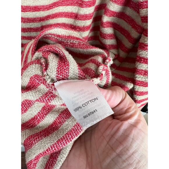 J. Jill Small Pink Stripe Pullover Long Sleeve Scoop Neck Knit Cotton Sweater - Picture 3 of 6